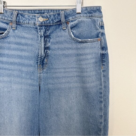 Old Navy Womens 14 Raw Hem Extra High Rise Sky Hi A Line Wide Leg Jeans - Picture 4 of 13